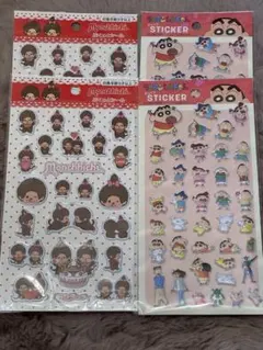 モンチッチ クレヨンしんちゃん ぷっくりシール 4枚セット セリア