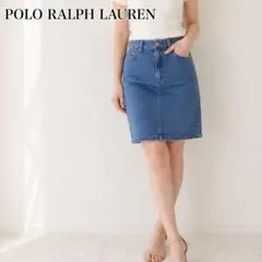 POLO RALPH LAUREN デニムスカート 8 USA製 膝丈のサムネイル