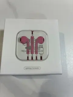 aeae イヤホン ホワイトドット　ピンク　ライトニング　新品のサムネイル