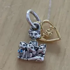 Pandora 猫　シルバー　チャーム　パンドラ