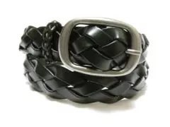 BE669KA★牛革メッシュ編みベルト★カーキ