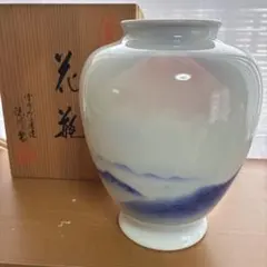 照井一玄 青白磁丸壷 雪白釉 人間国宝井上萬二師事 心象不二 花瓶 花器