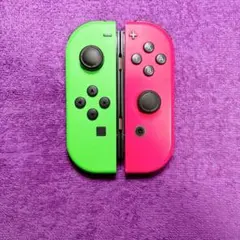 ジョイコンJoy-Con純正 ネオングリーンネオンピンク セットh-1【美品】
