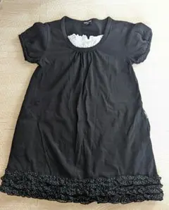 COMME CA ISM 黒 半袖チュニック　ワンピース 120cm