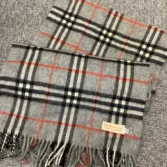 Burberrys マフラー カシミヤ100% グレー チェックのサムネイル