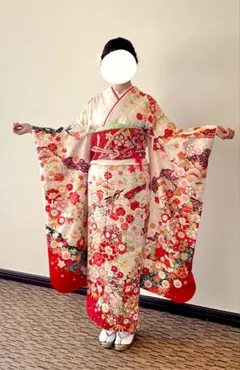 振袖　フルセット　赤　白　成人式