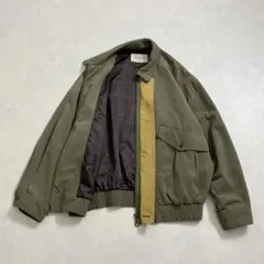 ジャケット　裏地ペイズリー柄　総柄　ヴィンテージ　オリーブ　雰囲気◎　古着