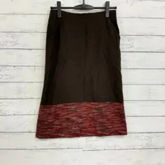 デプレ フレアスカート ロングスカート 切り替えデザイン ウール混 カシミヤ Sのサムネイル