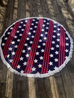 星とストライプの円形ブランケット