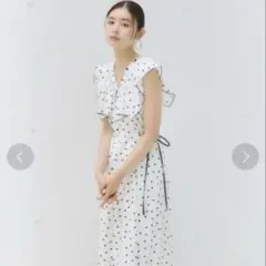 SNIDEL ウエストスリットワンピース　ドット