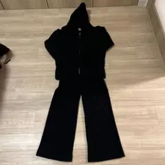 ブラック フード付き セットアップ