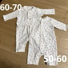 バースデイ　ハート柄ロンパース2枚まとめ売り