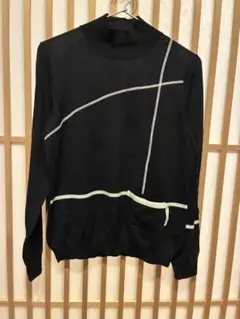 INTELLECTIONデザインニット 42 ブラック タートルネック 日本製