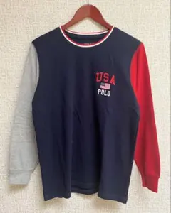 POLO RALPH LAUREN サーマルロンT USA M 紺