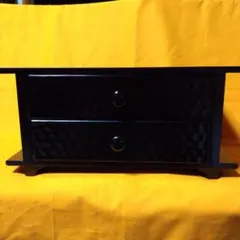 黒い木製ボックス 2引き出し ハンマード仕上げ