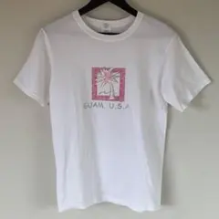 anvil パームツリー プリント Tシャツ 白 メンズS ヤシの木 レトロ古着