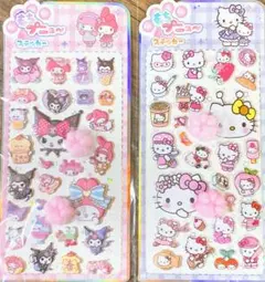 マイメロ＆クロミ＆キティ 肉球ぷにぷにシール2枚セット