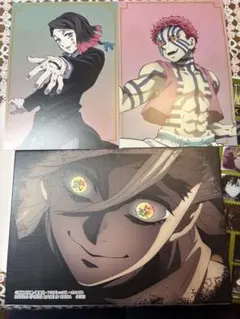 鬼滅の刃 魘夢➕猗窩座ポストカード 童磨キャンバス風ボード（一番くじ） セット