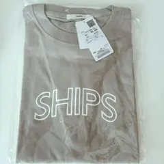 【新品•未使用】SHIPS ラウンド プリント ロゴ TEE ライトグレー Lのサムネイル