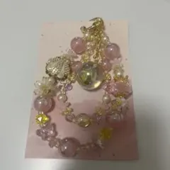 スマホストラップ　高級ストラップ　ピンク