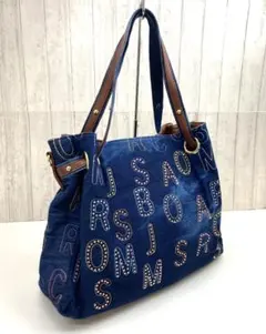 新品未使用 訳ありデニムラインストーンキラキラ2Wayトート大容量 8259-A