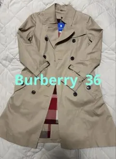 【美品】バーバリーブルーレーベル　ライナー付 トレンチコート チェック　36