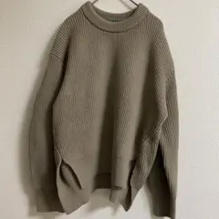 Mila Owen スリット入り リブ編み ゆったりニットプルオーバー