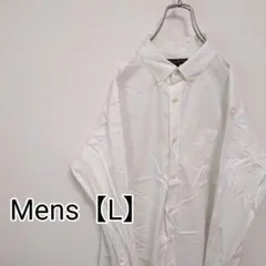 J36【US輸入】バナナリパブリック　長袖シャツ【メンズL】ホワイトのサムネイル