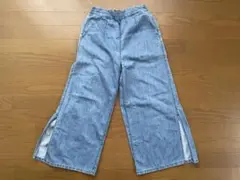 GU ジーユー フレアデニムパンツ ガウチョパンツ ブーツカット ライトブルー
