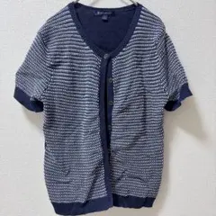 美品★ネイビー Vネック カーディガン 【S】　お出かけ　大人女子　シンプルのサムネイル