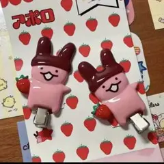 アポロちゃん ヘアクリップ 2個セット　お菓子　ヘアピン