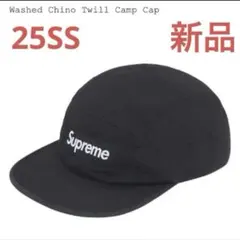 新品 Supreme Washed Chino Twill Camp Cap 黒