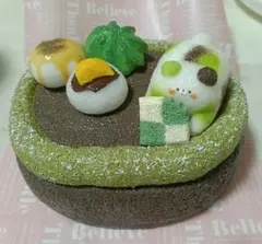くまさんの抹茶とほうじ茶スイーツ 手作りスクイーズ