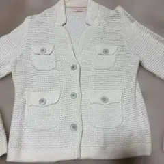 LAURA ASHLEY ホワイト ノーカラージャケットのサムネイル