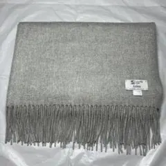 美品 ジョンストンズ カシミヤ100% 大判ストール シルバーバンノック
