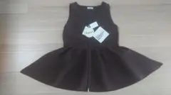 【新品タグ付】可愛いペプラム フレアスカート ジッパー付きベスト L