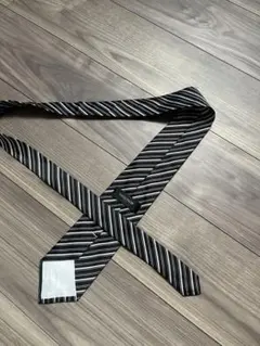 美品　AEON モーニング　ネクタイ　ブラック　ストライプ　結婚式　日本製