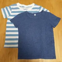 無印良品 Tシャツ 2枚セット 100cm　ボーダー　青