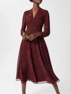 Hobbs London キャサリン妃愛用ブランド 花柄ラップワンピース uk8