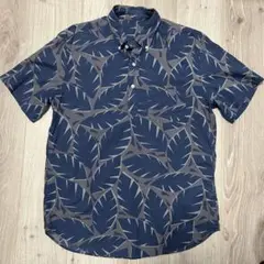 J.CREW リーフ柄 プルオーバーシャツ 半袖 ネイビーのサムネイル