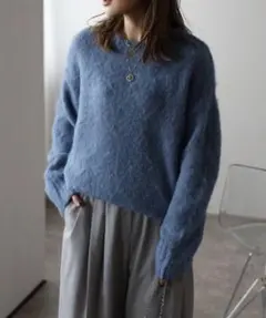 Bonjour Sagan 長袖ニット ブルーグレー