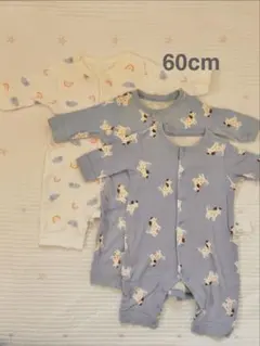 ユニクロ ロンパース 60cm 3枚セット