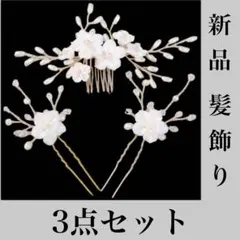 ◎ｍh-2892　新品　髪飾り　髪留め　3点セット　AO-10-2