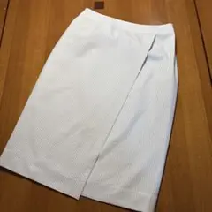 ホワイト ストライプ タイトスカート　トランスワーク　夏