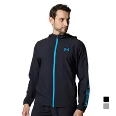 新品 アンダーアーマー 2025SS ウーブンジャケット軽量 ブラック 黒