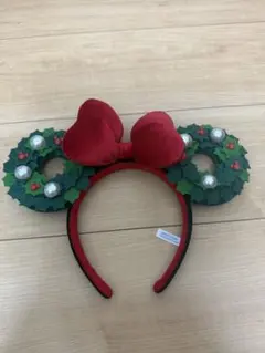 ディズニー クリスマス 2024年 ミニー リボン カチューシャ リース