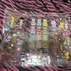 平成レトロ シール まとめ売り 着せ替え＆動物 うさぎ くま キラキラ　当時物