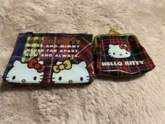 サンリオ　キティ50周年　ドレスタータン　シークレットミニポーチ2点セット