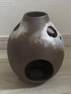 陶器 穴あき 花瓶 壺 インテリア　キャンドルホルダー