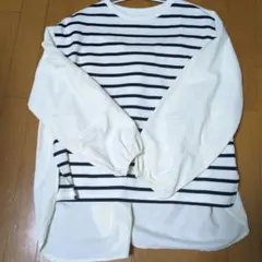 URBAN RESEARCH ITEMS ホワイトネイビーのボーダーロンT